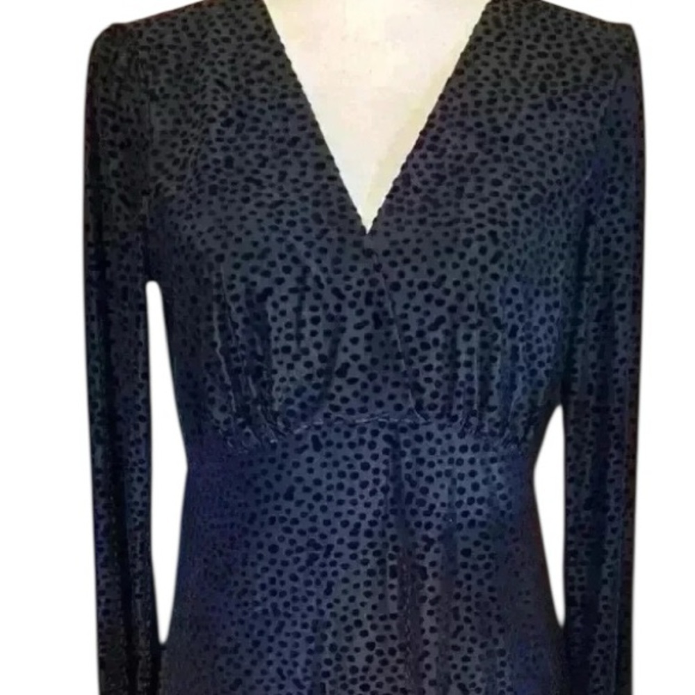 A New Day women's midi dress black party dress textured pretty medium NWOT